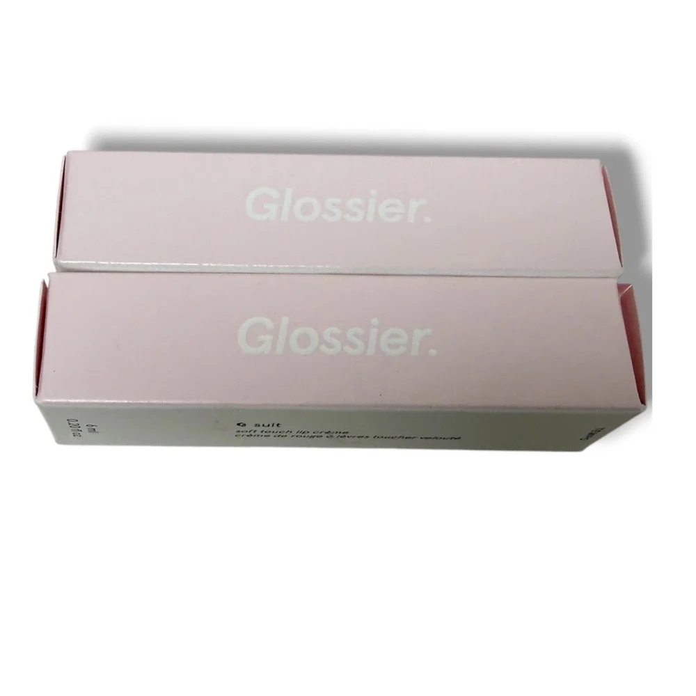 Glossier G Suit Soft Touch Lip Gloss Lipstick Creme Lot 2 Tempo Jet Matte Liquid